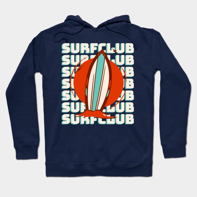 Surfclubbing - Summer Beach Vacation Surf Club Hoodie by vystudio